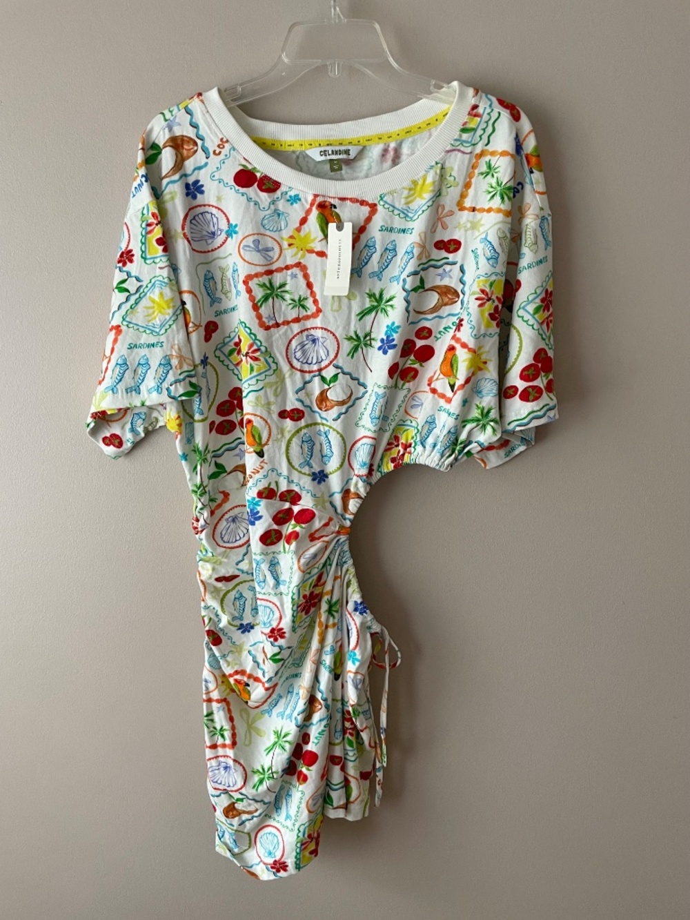 Anthropologie Celandine Cutout T-Shirt Mini Dress COVERUP NWT Size M - Picture 7 of 12